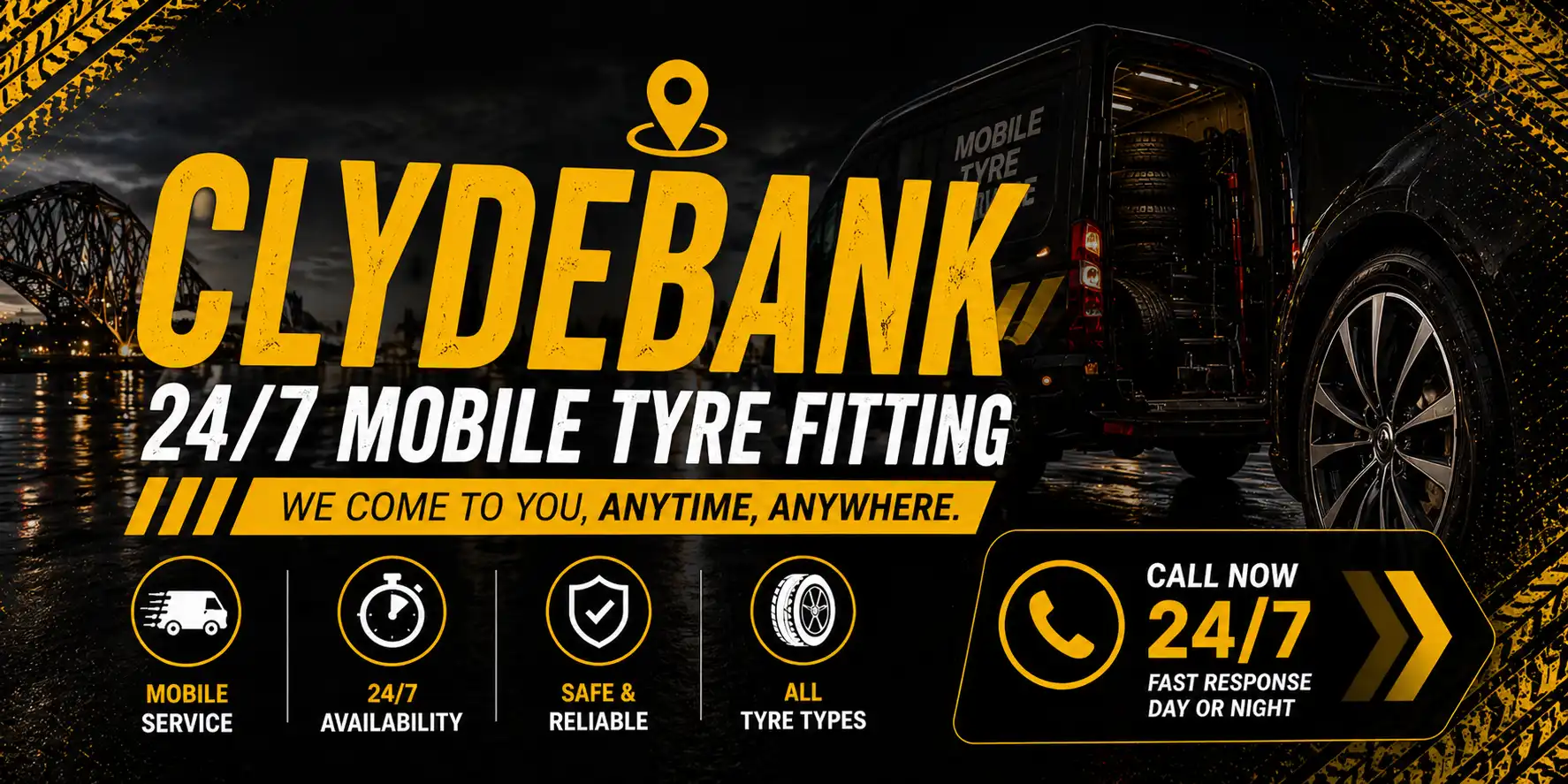 Mobile tyre fitting service in Clydebank